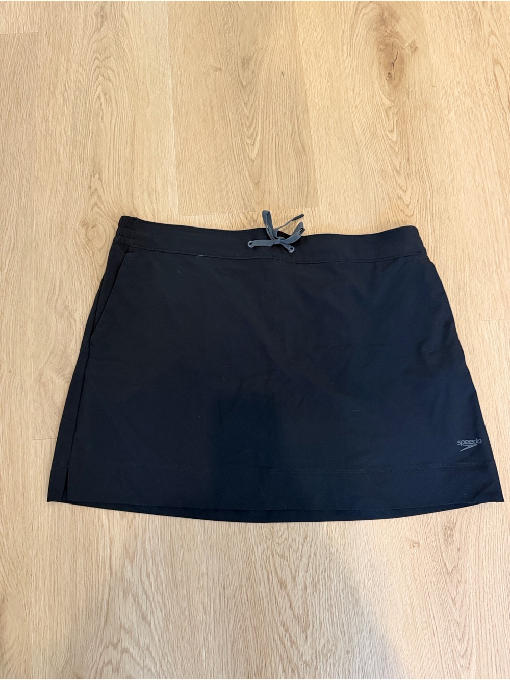 Speedo Black Swim Skort with Drawstring